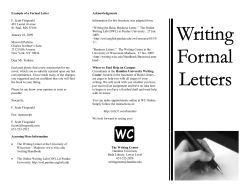 Example of a Formal Letter F. Scott Fitzgerald 481 Laurel Avenue St
