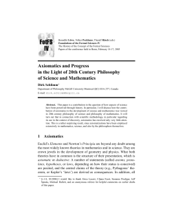 Axiomatics and Progress in the Light of 20th Century Philosophy of