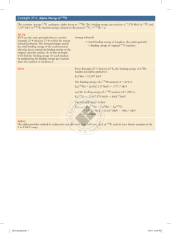 Example 27-6 Alpha Decay of 238U