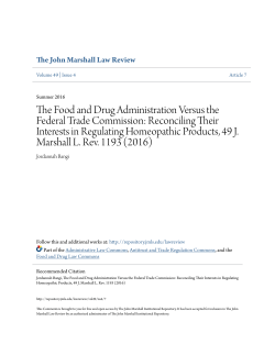 The Food and Drug Administration Versus the Federal Trade