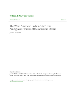 The Word American Ends in "Can": The Ambiguous Promise of the