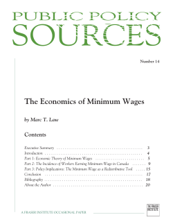 The Economics of Minimum Wages