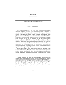 Presidential Settlements - Penn Law: Legal Scholarship Repository