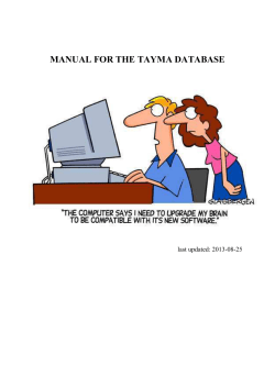 MANUAL FOR THE TAYMA DATABASE