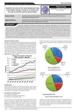 Analysis of coal as the most dominant non renewable energy