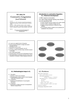 Contrastive Linguistics