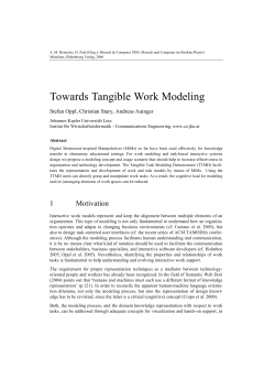 Towards Tangible Work Modeling