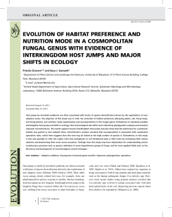 evolution of habitat preference and nutrition mode in
