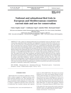 National and subnational Red Lists in European and Mediterranean