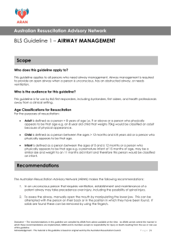 BLS Guideline 1 &ndash; AIRWAY MANAGEMENT