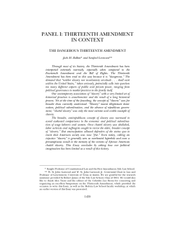 The Dangerous Thirteenth Amendment
