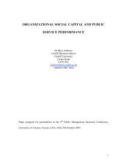 organizational social capital and public service performance