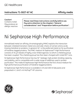 Ni Sepharose (GE) manual