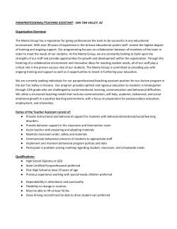 PARAPROFESSIONAL/TEACHING ASSISTANT: SAN TAN VALLEY