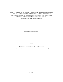 jamaica`s corruption problem with emphasis on the main