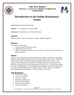 Introduction to the Italian Renaissance Artists