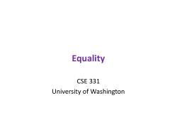 Equality - University of Washington
