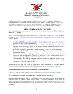 LAKE COUNTY SCHOOLS Statewide Assessment Information