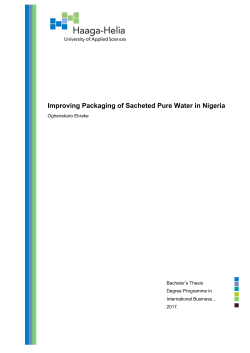 Improving Packaging of Sacheted Pure Water in Nigeria