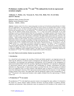 Preliminary studies on the U and Th radioactivity levels in