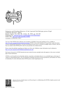 Subspecies and Breeding Behavior of the Cyprinid Fish Notropis