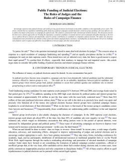 Public Funding of Judicial Elections
