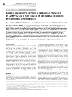 Exome sequencing reveals a nonsense mutation in MMP13