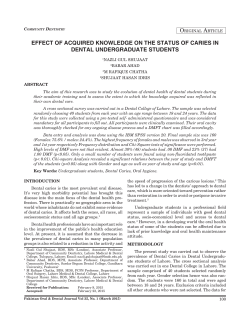 effect of acquired knowledge on the status of caries in dental