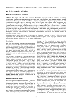 On Sexist Attitudes in English