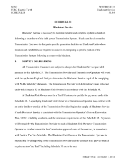 Schedule 33 - Blackstart Service