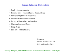 Forces Acting on Dislocations - ITS