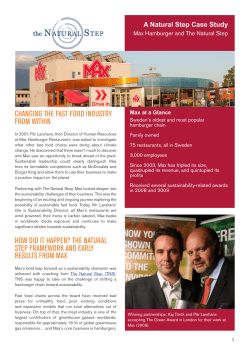 CHANGING THE FAST FOOD INDUSTRY FROM WITHIN HOW DID
