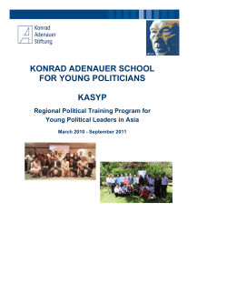 KONRAD ADENAUER SCHOOL FOR YOUNG POLITICIANS KASYP