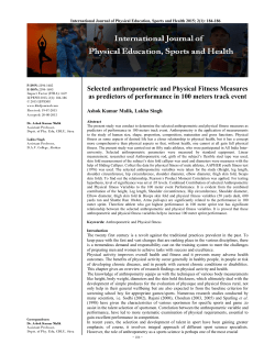 - International Journal of Physical Education, Sports and