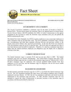Fact Sheet - 2015 Minimum Wage in Nevada