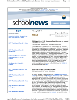 CSBA petitions U.S. Supreme Court in special education case