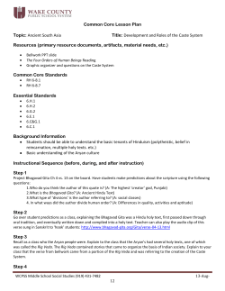 Common Core Lesson Plan Topic: Ancient South Asia Title