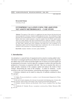 ENTERPRISE VALUATION USING THE ADJUSTED NET