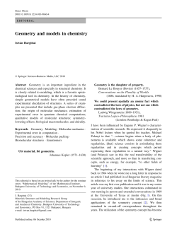 Geometry and models in chemistry