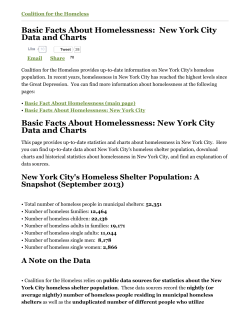 Basic Facts About Homelessness: New York City Data