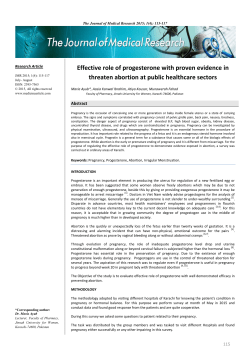 Effective role of progesterone with proven evidence in threaten
