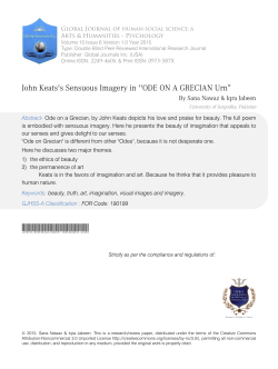 John Keats`s Sensuous Imagery in ``ODE ON A GRECIAN Urn&rdquo;