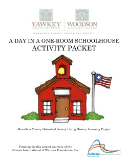 activity packet - Marathon County Historical Society