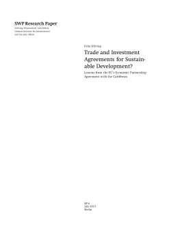 Trade and Investment Agreements for Sustainable Development