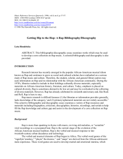 Getting Hip to the Hop: A Rap Bibliography/Discography