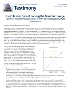 Testimony - Texas Public Policy Foundation