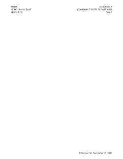 Common Tariff Provisions