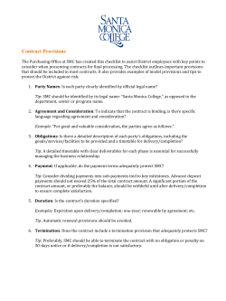 Contract Provisions - Santa Monica College