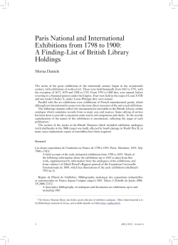 Paris National and International Exhibitions from