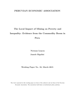 PERUVIAN ECONOMIC ASSOCIATION The Local Impact of Mining